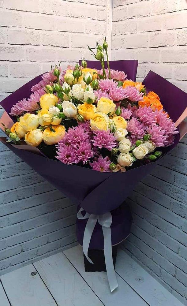 Букет цветов из: Хризантемы и Розы в Петровске