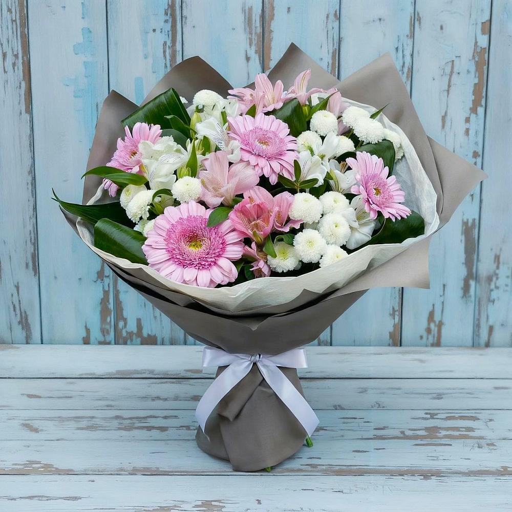 Букет цветов из: Герберы, Альстромерии и Хризантемы в Петровске