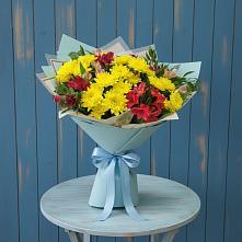 Букет цветов из:  Альстромерии и Хризантемы в Петровске
