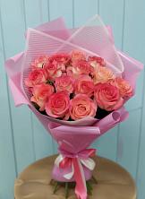 Букет 15 Розовых роз Равель в Петровске