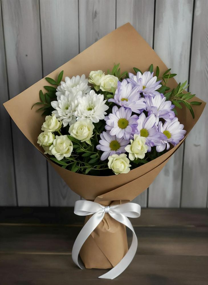 Букет цветов из: Хризантемы и Розы в Петровске